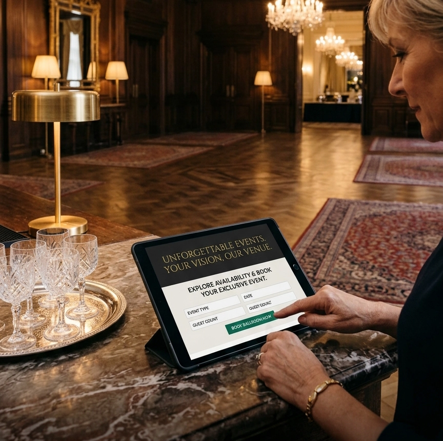 Booking an event at an hotel ballroom